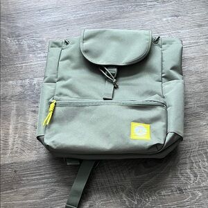 Volcom Olive Green Backpack with Yellow Accents